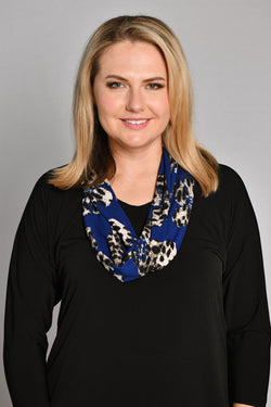 Cobalt Twisted Jersey Cowl Neck Scarf