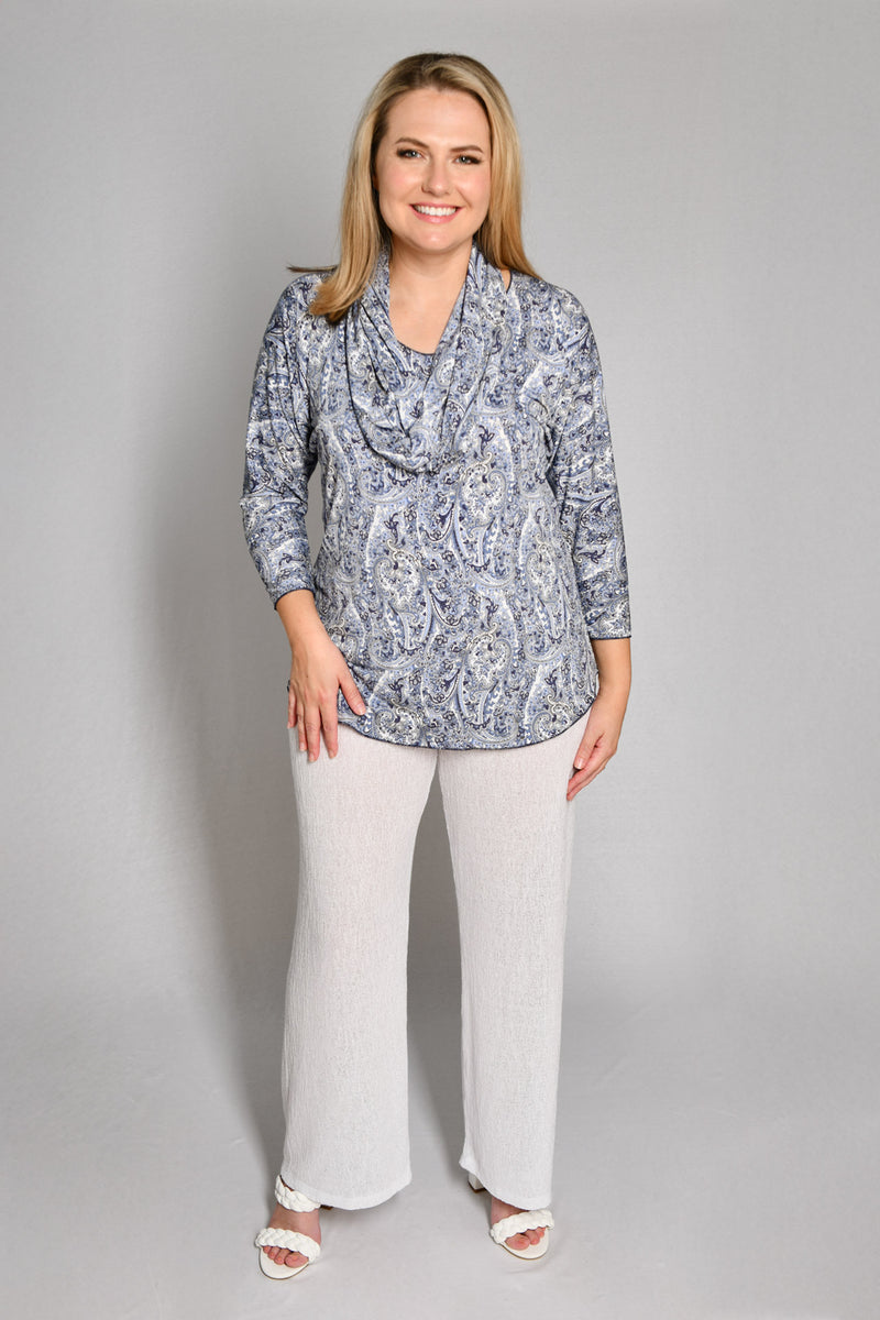 Wedgewood Print 3/4 Sleeve Jersey Top