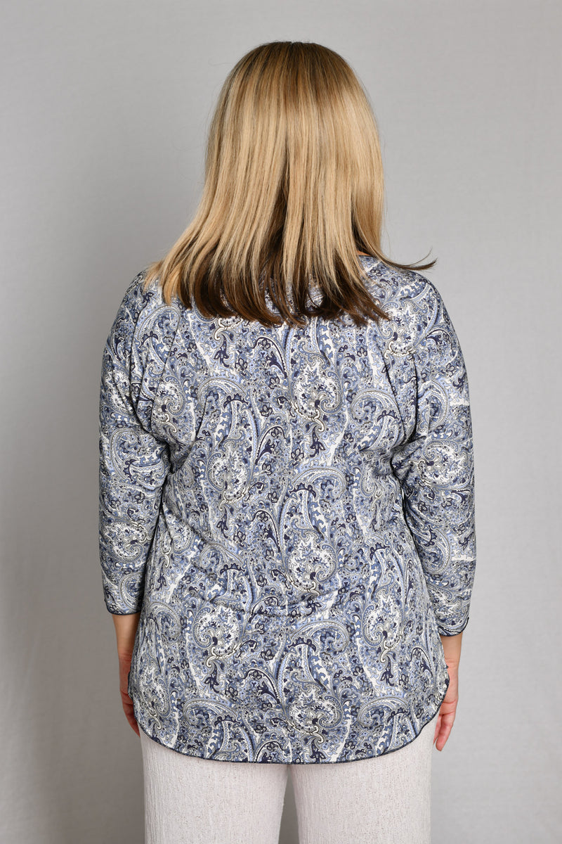 Wedgewood Print 3/4 Sleeve Jersey Top
