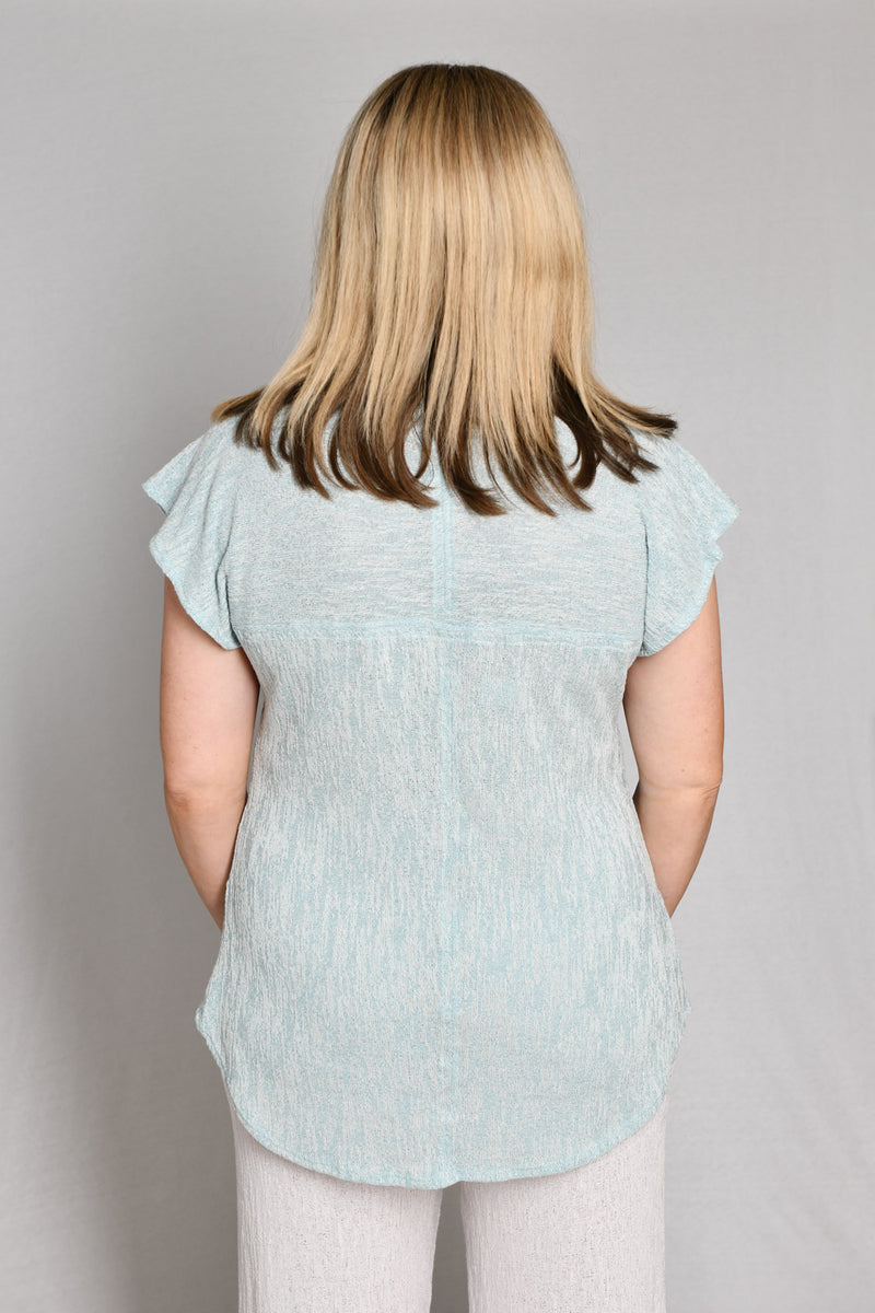 Ice Haven Poly/Rayon Knit Feature Stitched Top