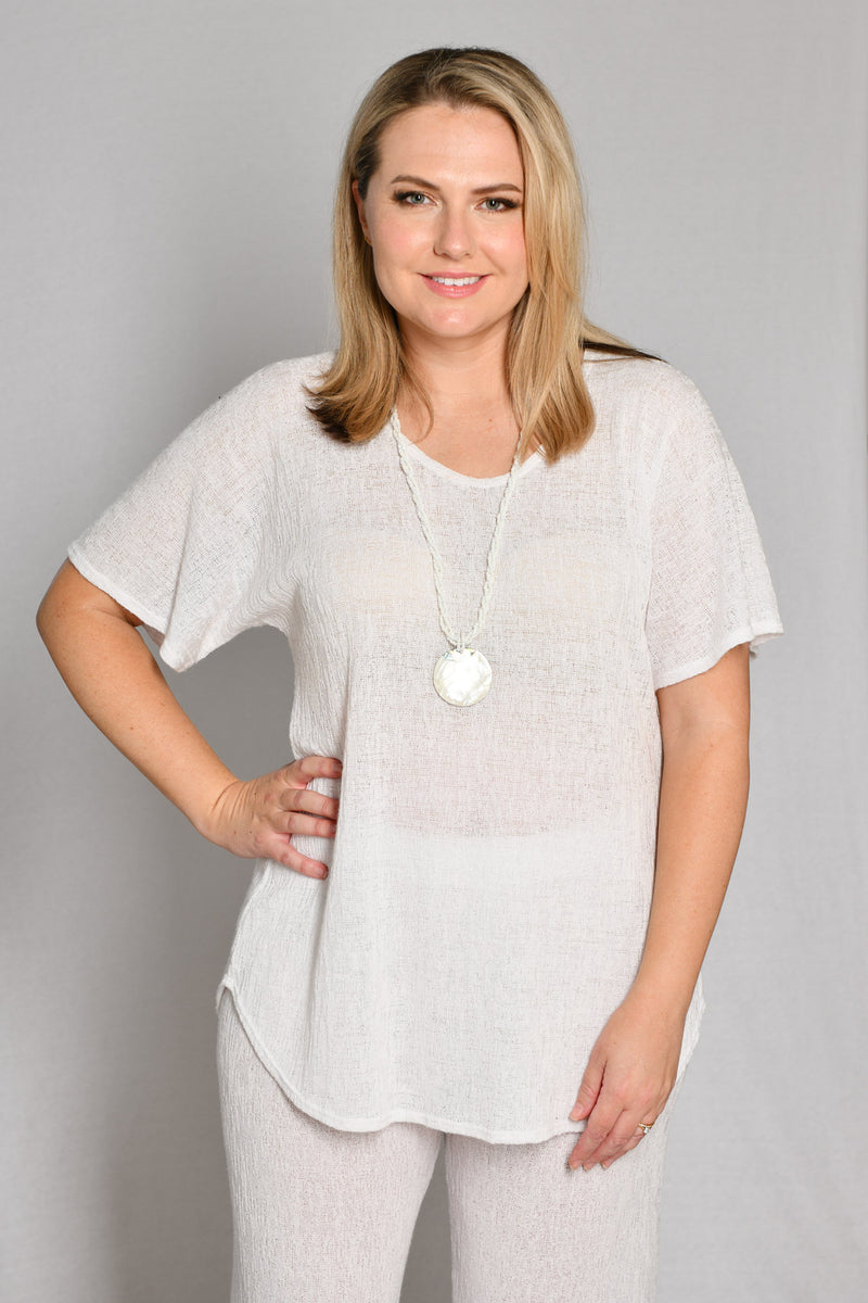 White Haven Poly/Rayon Knit Longer Sleeve Top