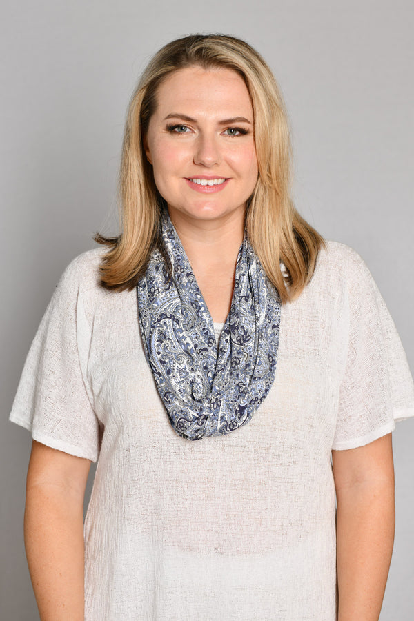 Wedgewood Print Twisted Jersey Cowl Neck Scarf