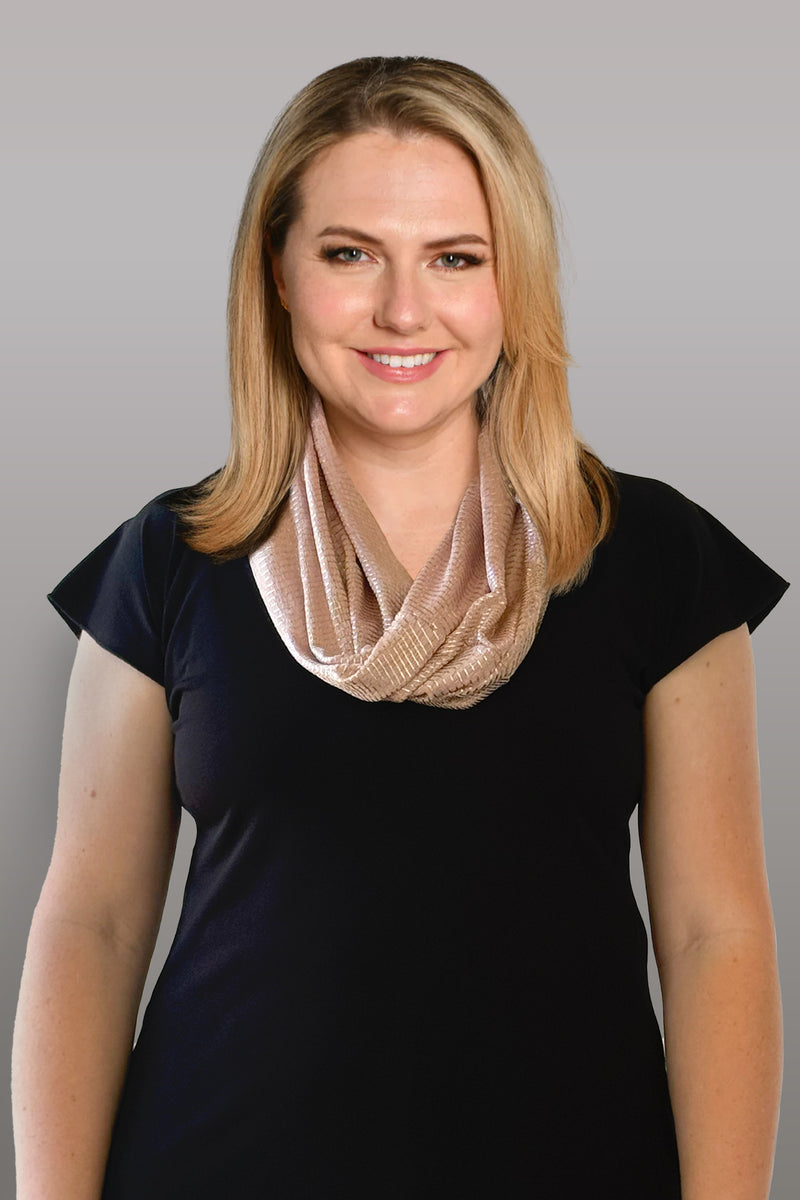 Gatsby Twisted Metallic Shine Jersey Cowl Neck Scarf