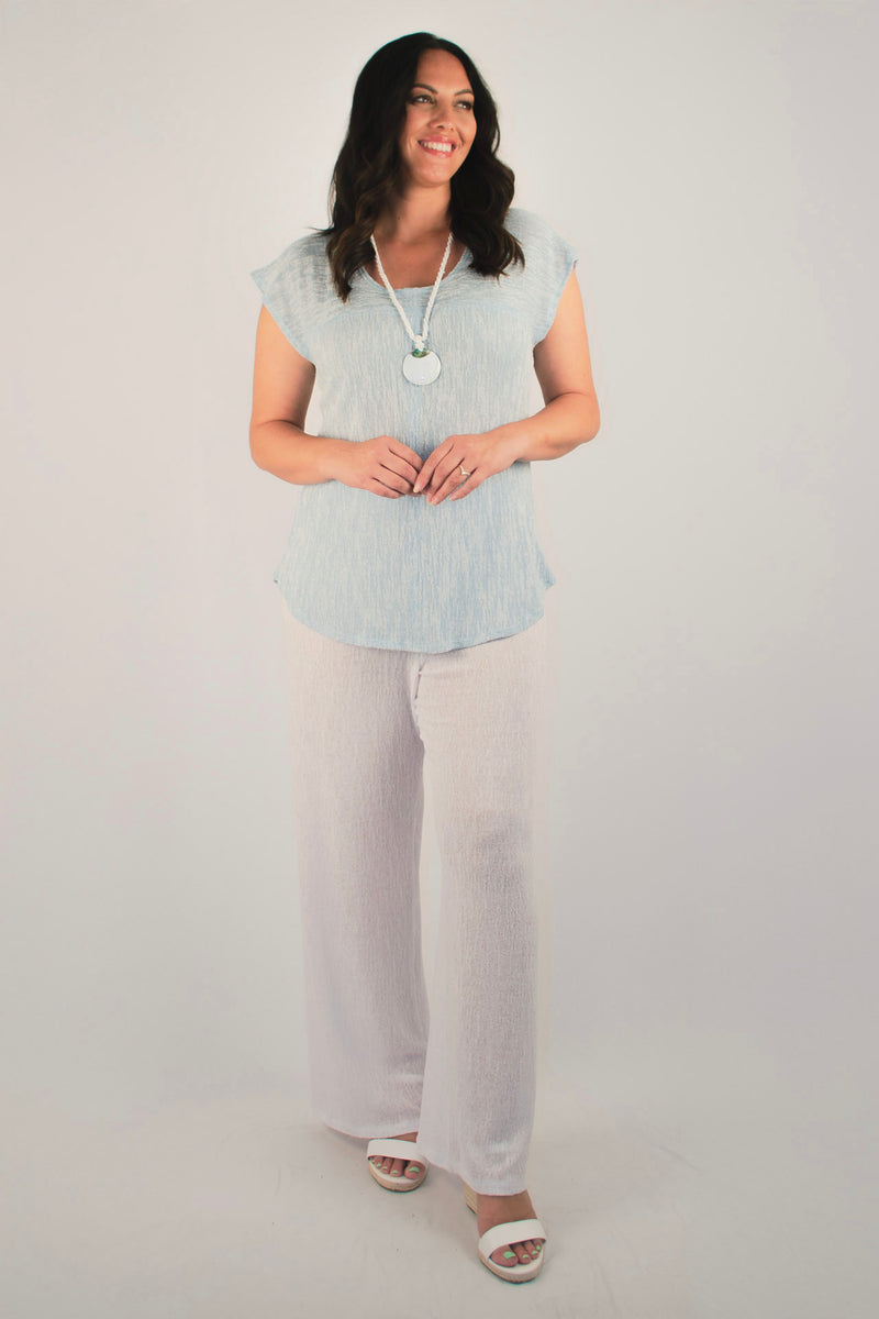 Ice Haven Poly/Rayon Knit Feature Stitched Top