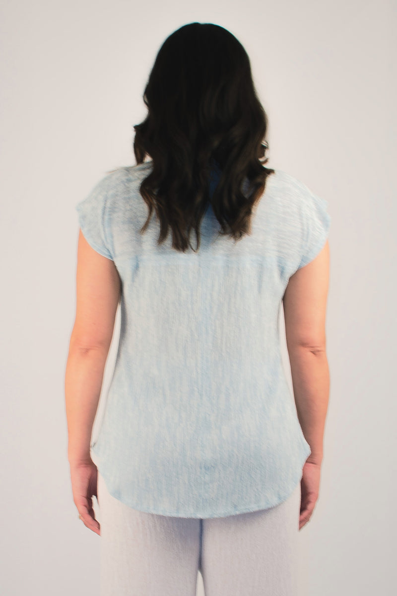 Ice Haven Poly/Rayon Knit Feature Stitched Top