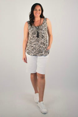 Crisp Stretch Rayon Nylon Shorts with Pockets