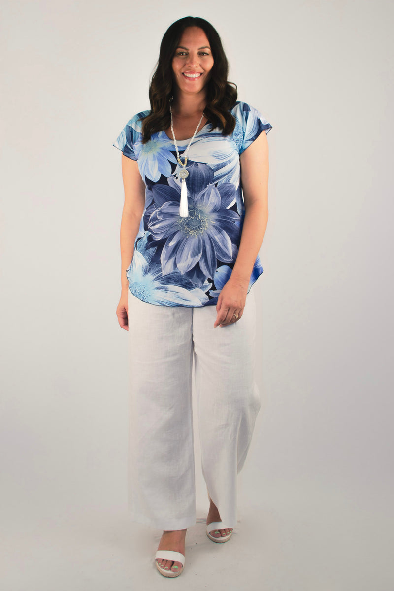Bloom Print Short Sleeve Jersey Top