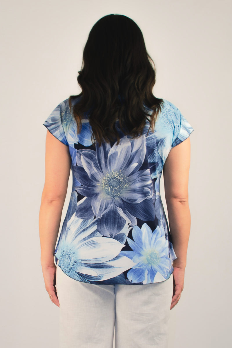 Bloom Print Short Sleeve Jersey Top