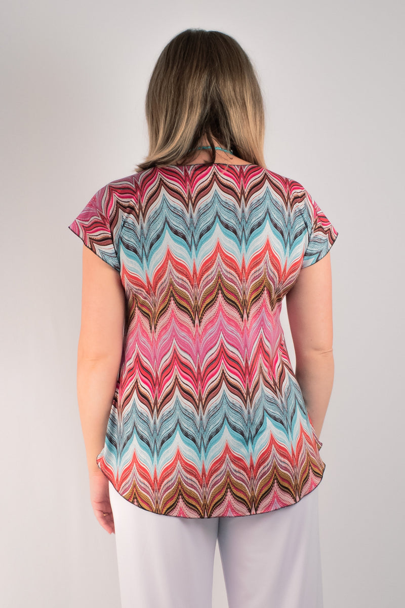 Taj Print Short Sleeve Jersey Top