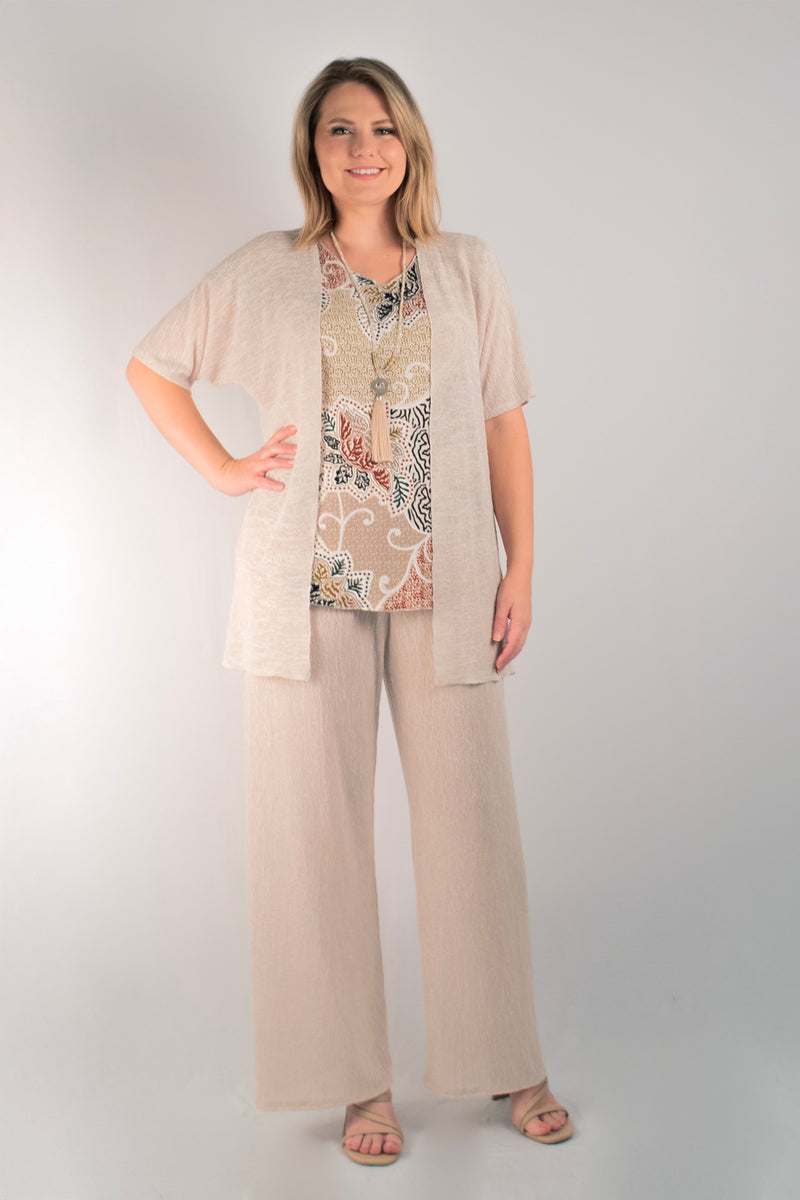 Sand Haven Poly/Rayon Knit Palazzo Pants