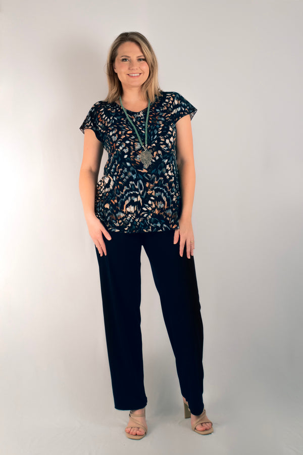 Whirlwind Print Short Sleeve Jersey Top