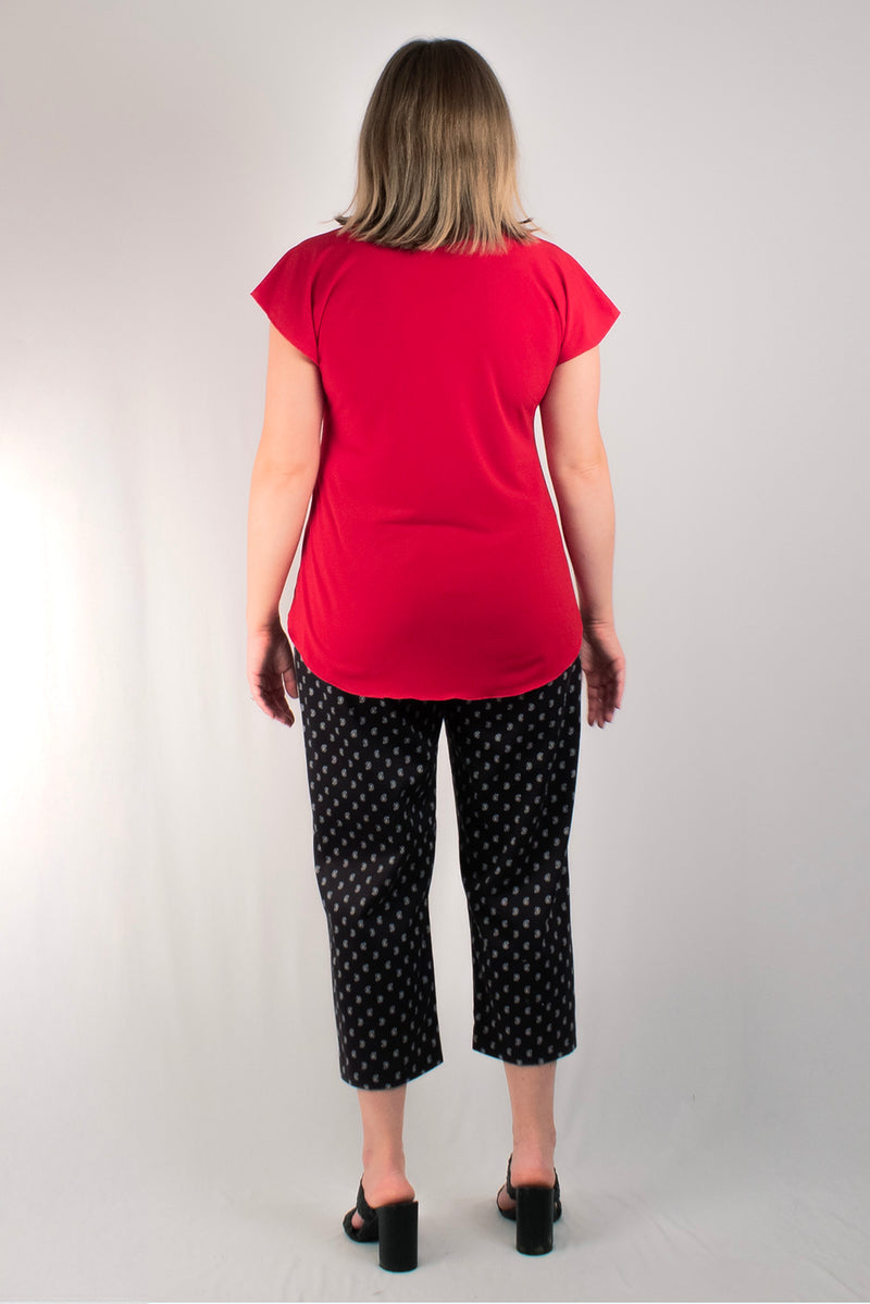 Shell Print Stretch Cotton Capri Pants