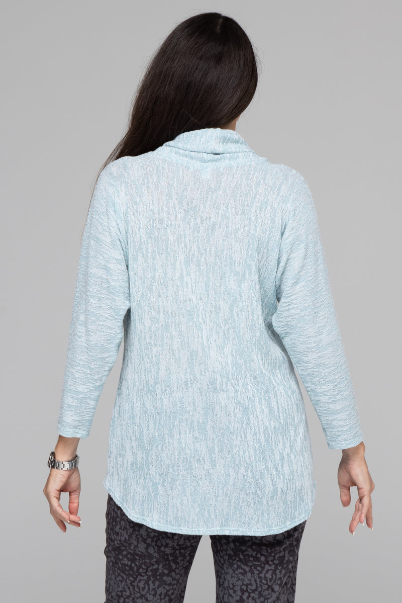 Ice Cowl Neck Poly/Rayon Knit 3/4 Sleeve Top