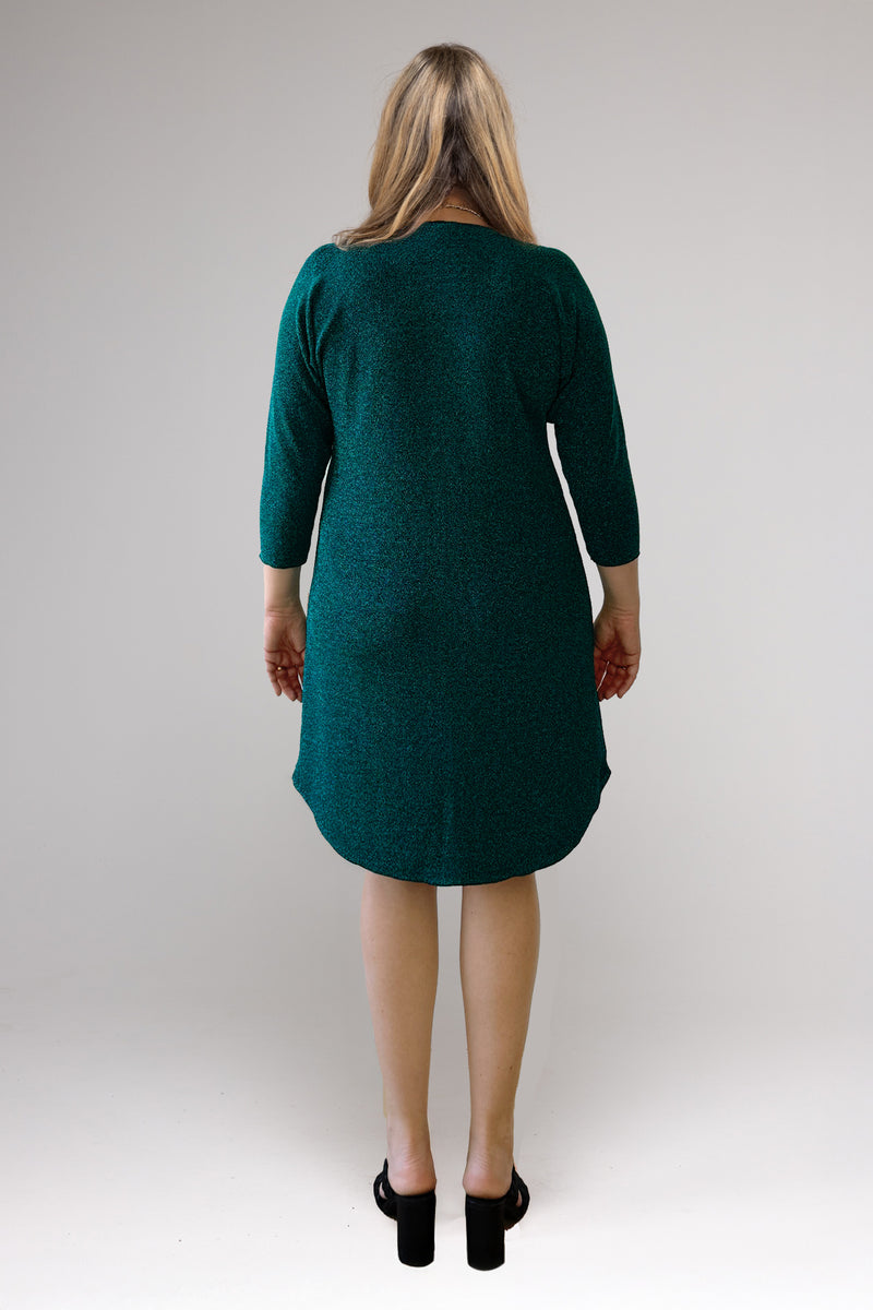 Jade 3/4 Sleeve Sparkle Jersey Shift Dress