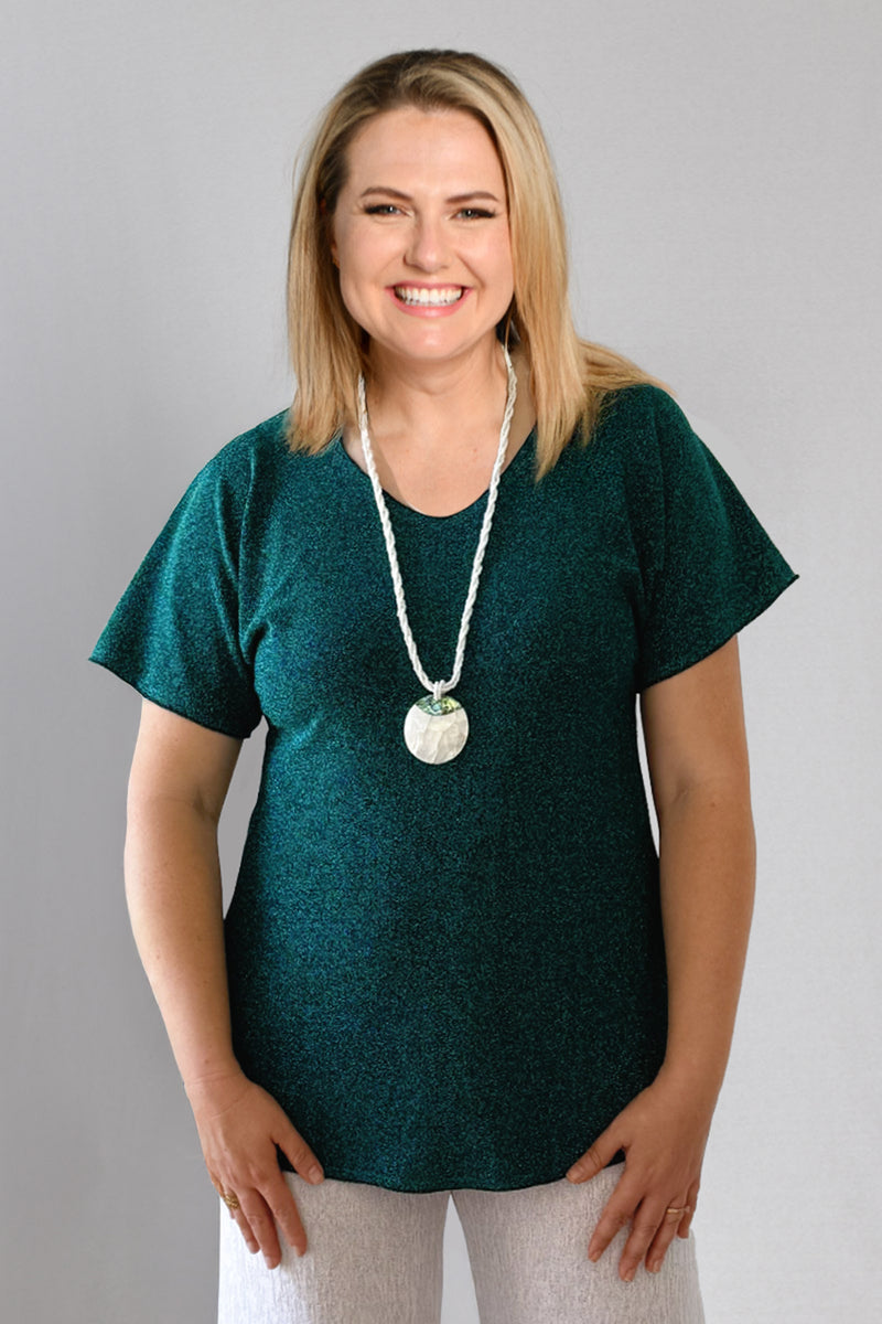 Jade Longer Sleeve Sparkle Jersey Top