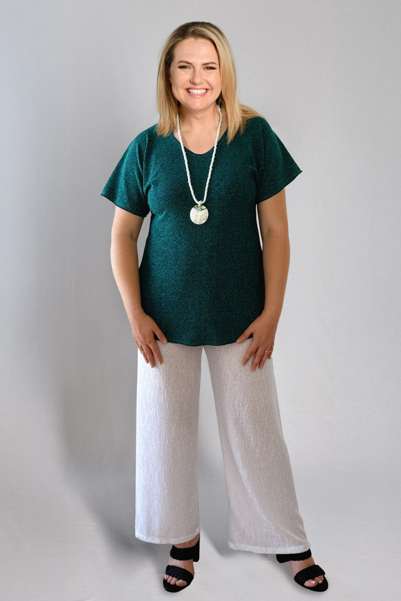 Jade Longer Sleeve Sparkle Jersey Top