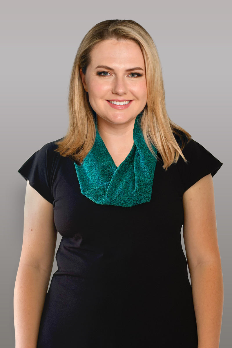 Jade Twisted Sparkle Jersey Cowl Neck Scarf