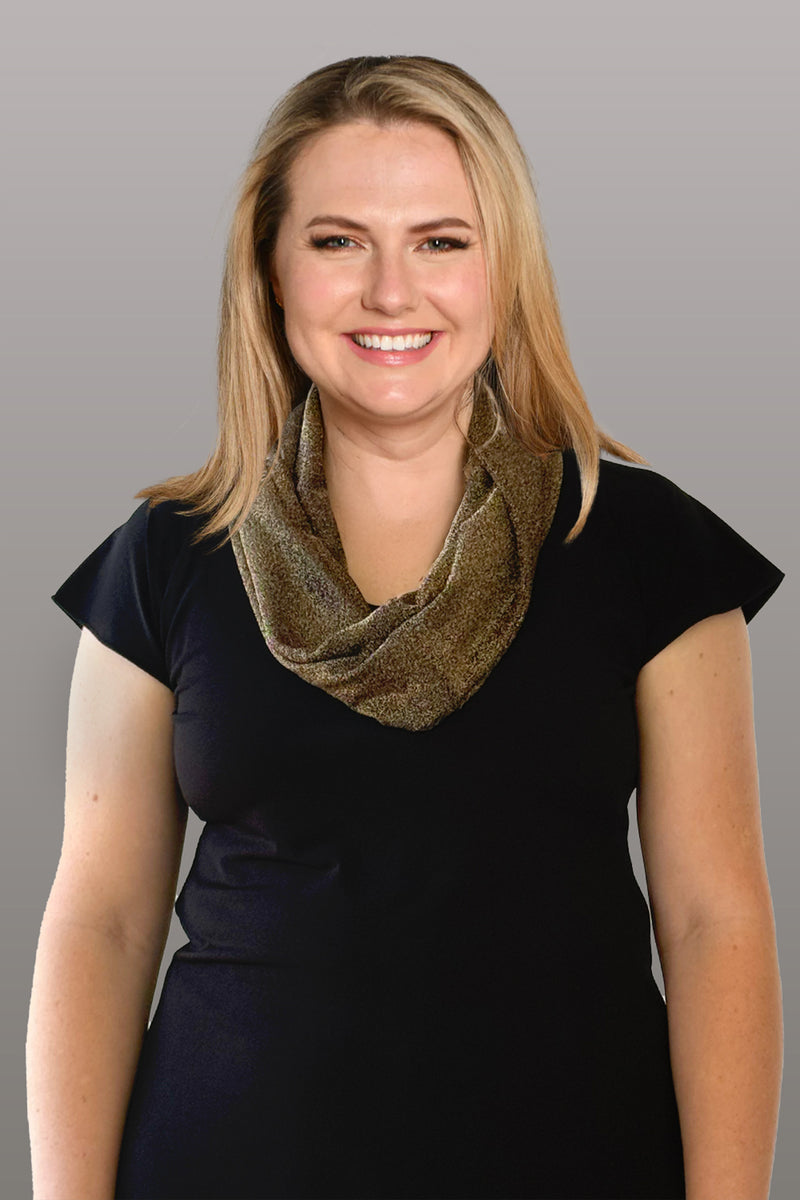 Moet Dark Gold Twisted Sparkle Jersey Cowl Neck Scarf