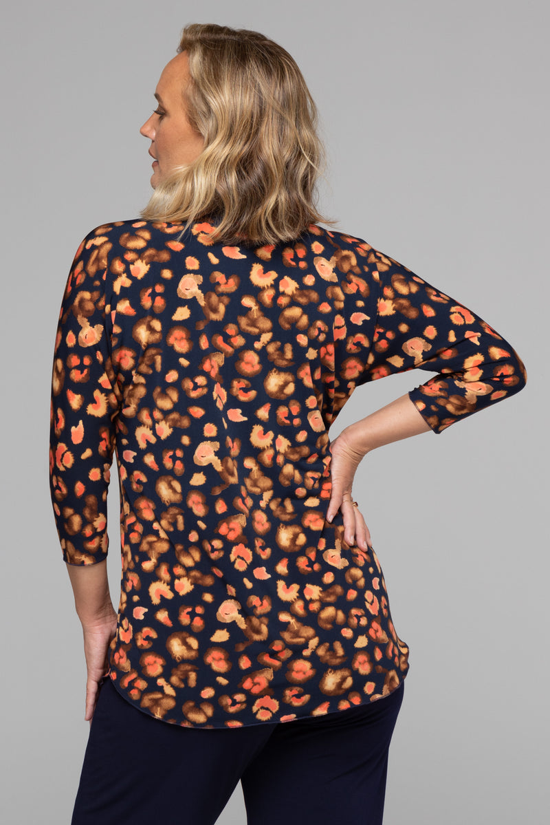 Quince Print 3/4 Sleeve Jersey Top