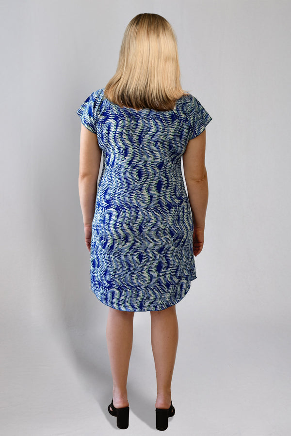 Ripple Print Short Sleeve Jersey Shift Dress