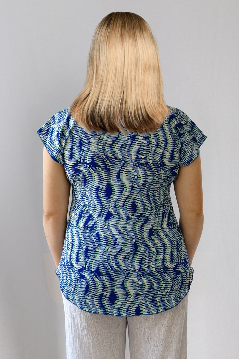 Ripple Print Short Sleeve Jersey Top