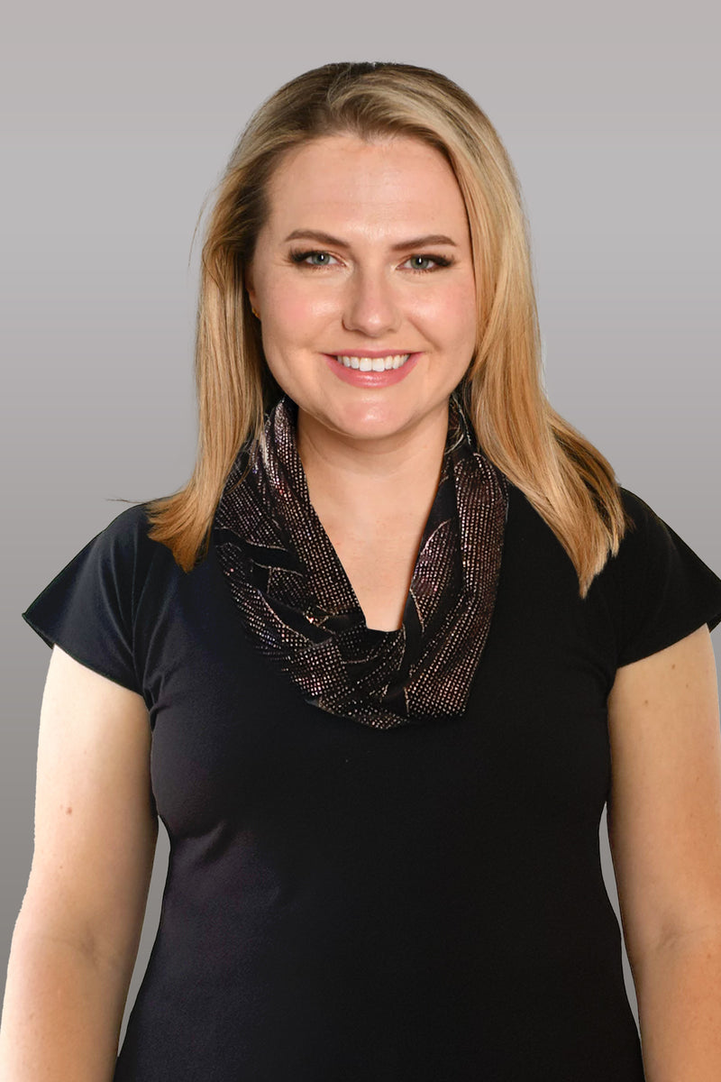 Rumba Twisted Sparkle Sparkle Print Jersey Cowl Neck Scarf