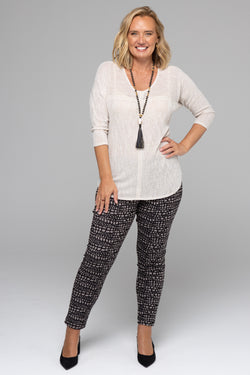 Croc Print Stretch Rayon/Nylon Full Length Pants