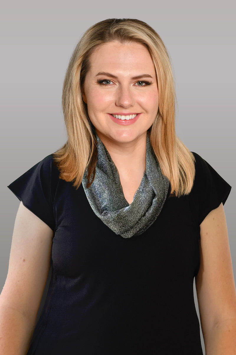 Silver Twisted Sparkle Jersey Cowl Neck Scarf