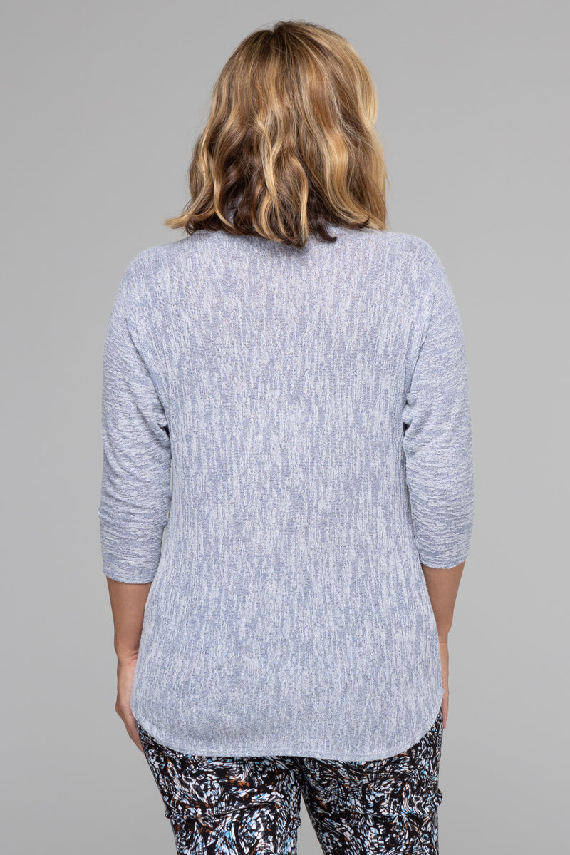 Sky Cowl Neck Poly/Rayon Knit 3/4 Sleeve Top