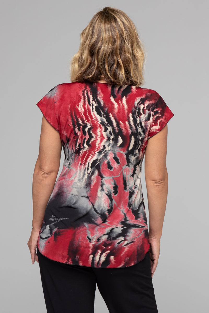 Tornado Print Short Sleeve Jersey Top