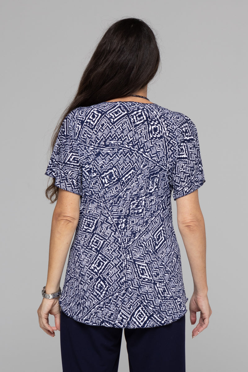 Tracks Print Longer Sleeve Jersey Top