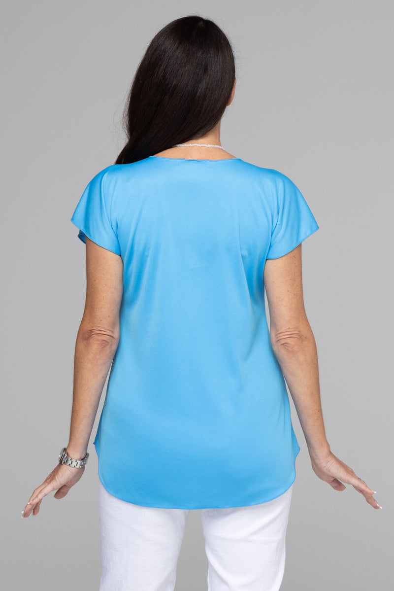 Vibrant Blue Activewear Short Sleeve Top