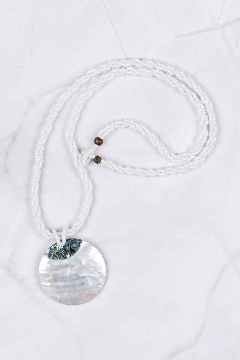 Natural Paua and Aqua Paua Mother of Pearl Pendant Necklaces
