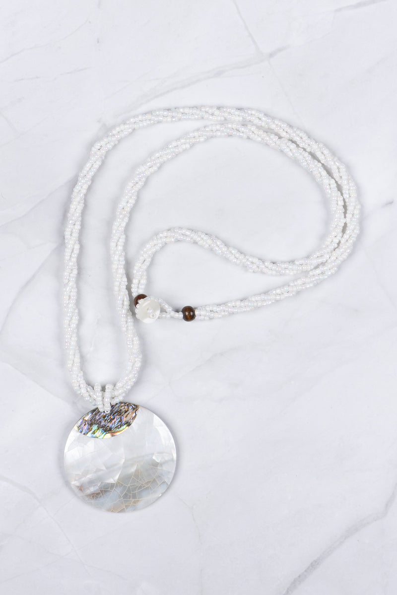 Natural Paua and Aqua Paua Mother of Pearl Pendant Necklaces