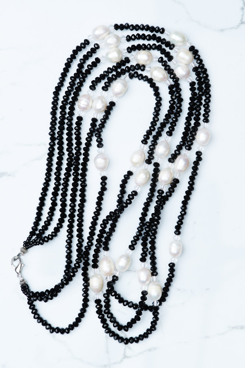 Freshwater Pearl and Crystal Layered Necklace