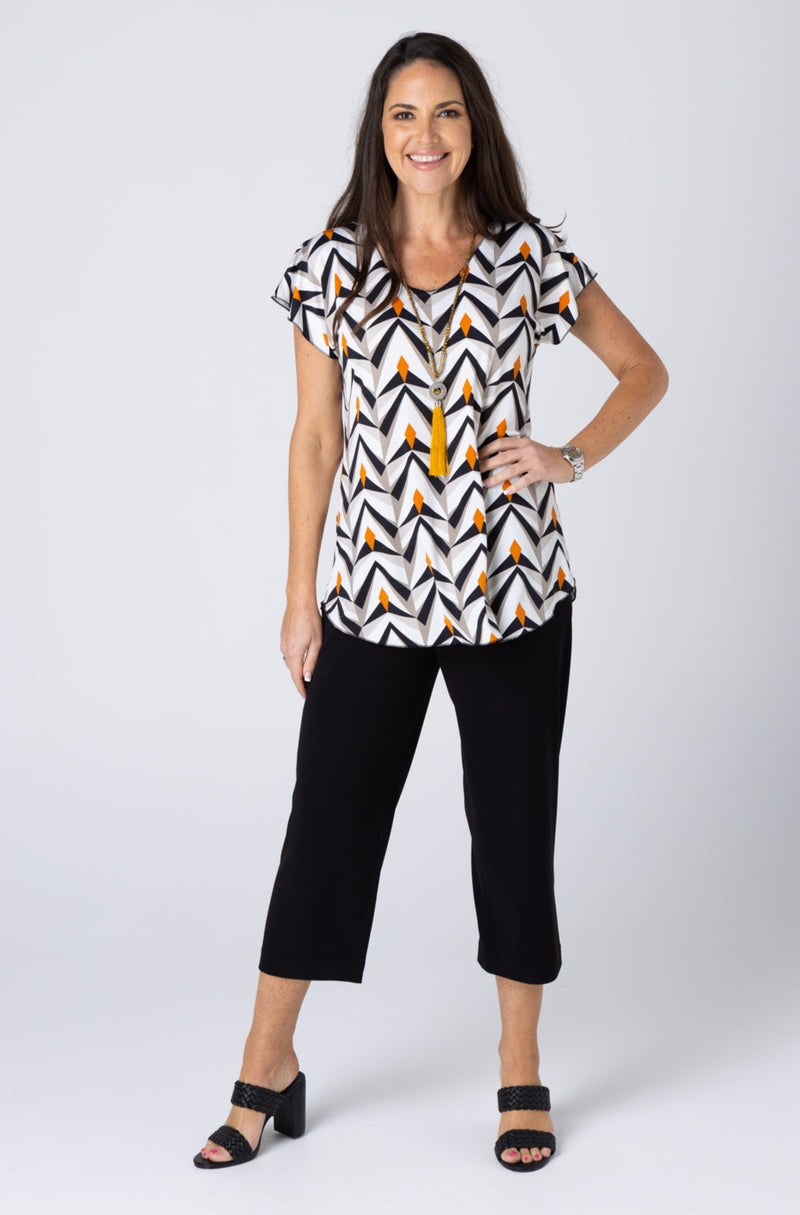 Black 3/4 Jersey Palazzo Pants