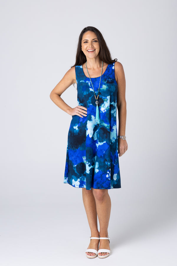 Galaxy Print Jersey Sleeveless Dress