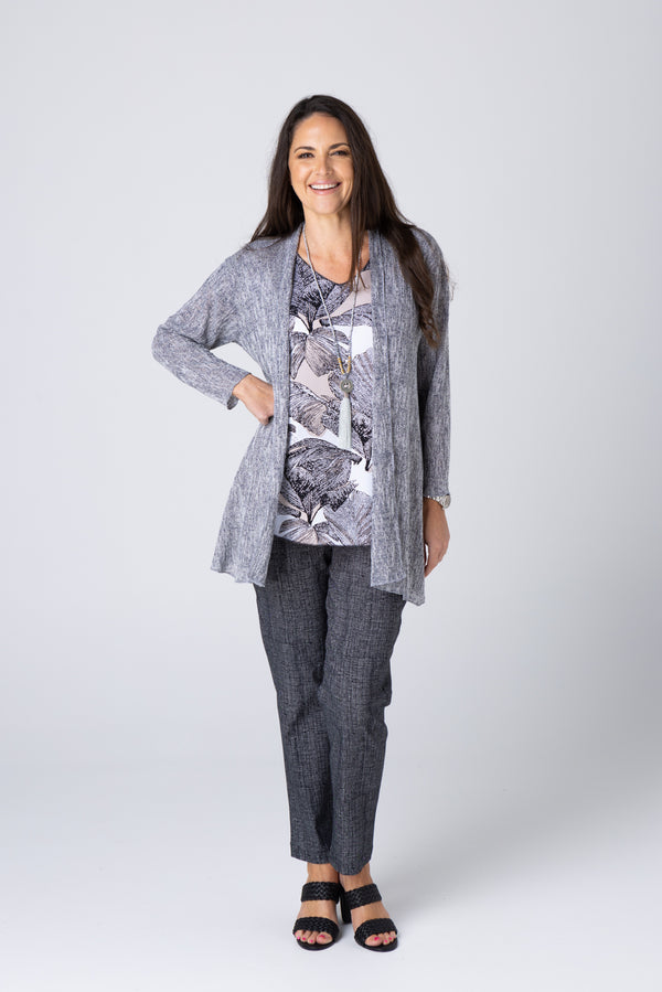 Ink Poly Rayon Long Sleeve Cardigan