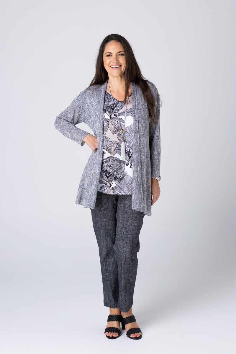 Ink Poly Rayon Long Sleeve Cardigan