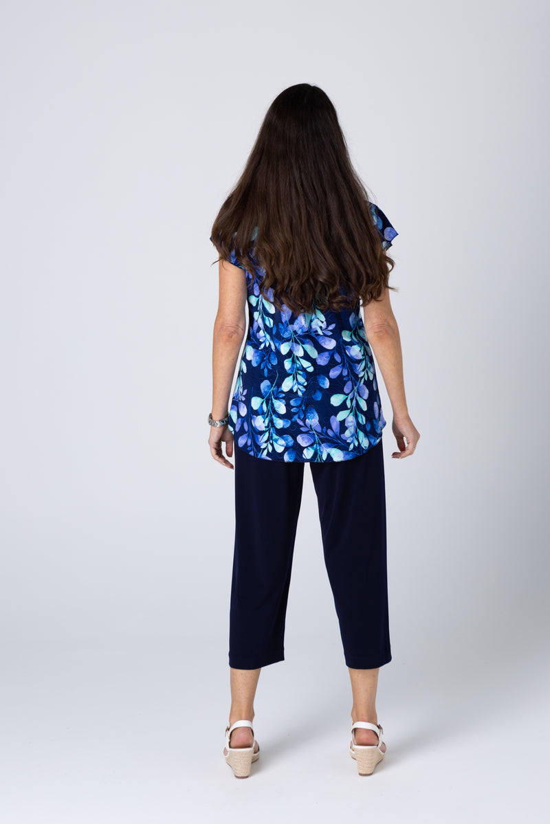 Navy 3/4 Jersey Palazzo Pants