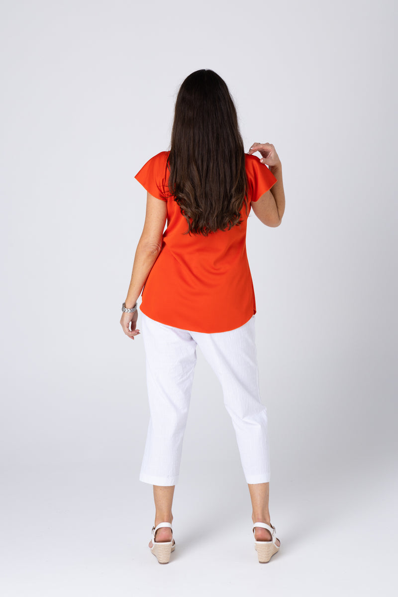 Burnt Orange Activewear Short Sleeve Top