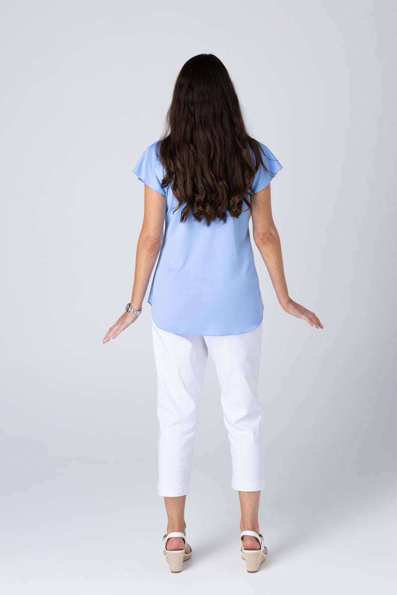 Pale Blue Activewear Short Sleeve Top