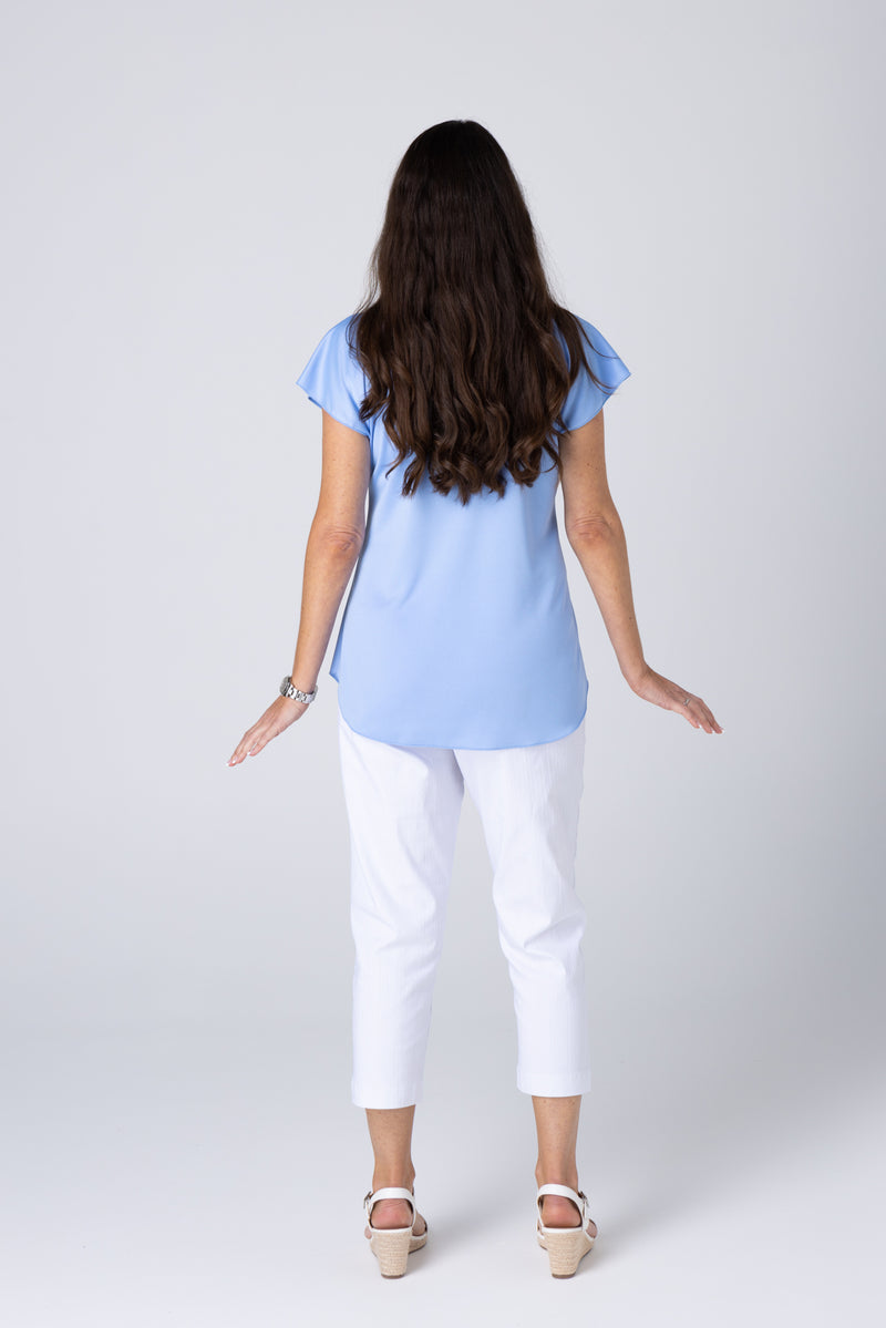 Pale Blue Activewear Short Sleeve Top