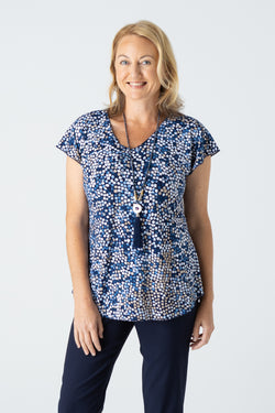 Pebbles Print Short Sleeve Jersey Top