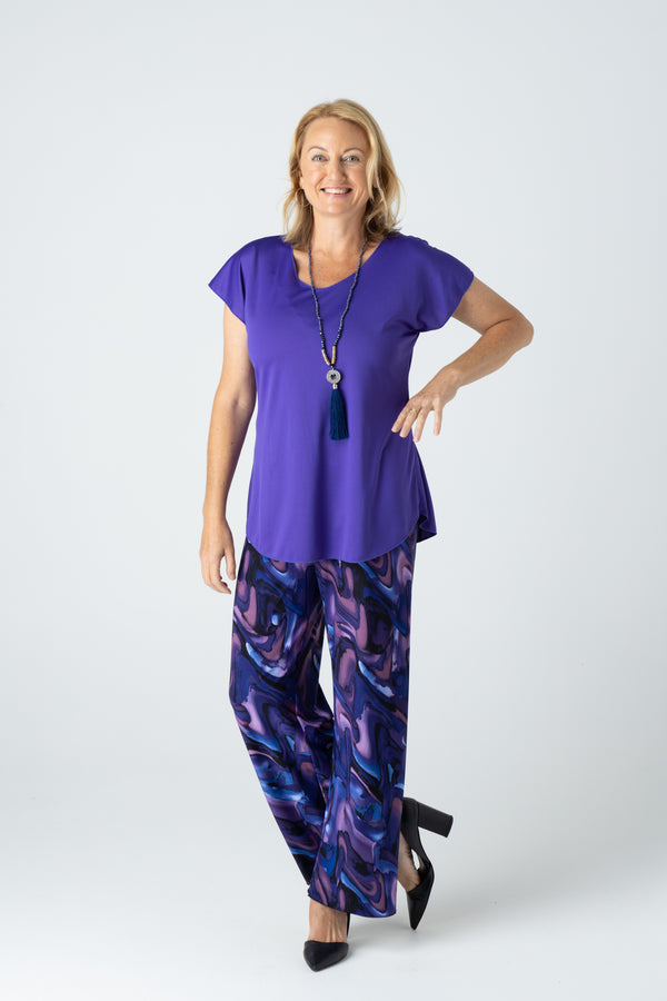 Purple Activewear Short Sleeve Top