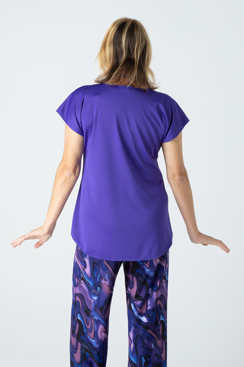 Purple Activewear Short Sleeve Top