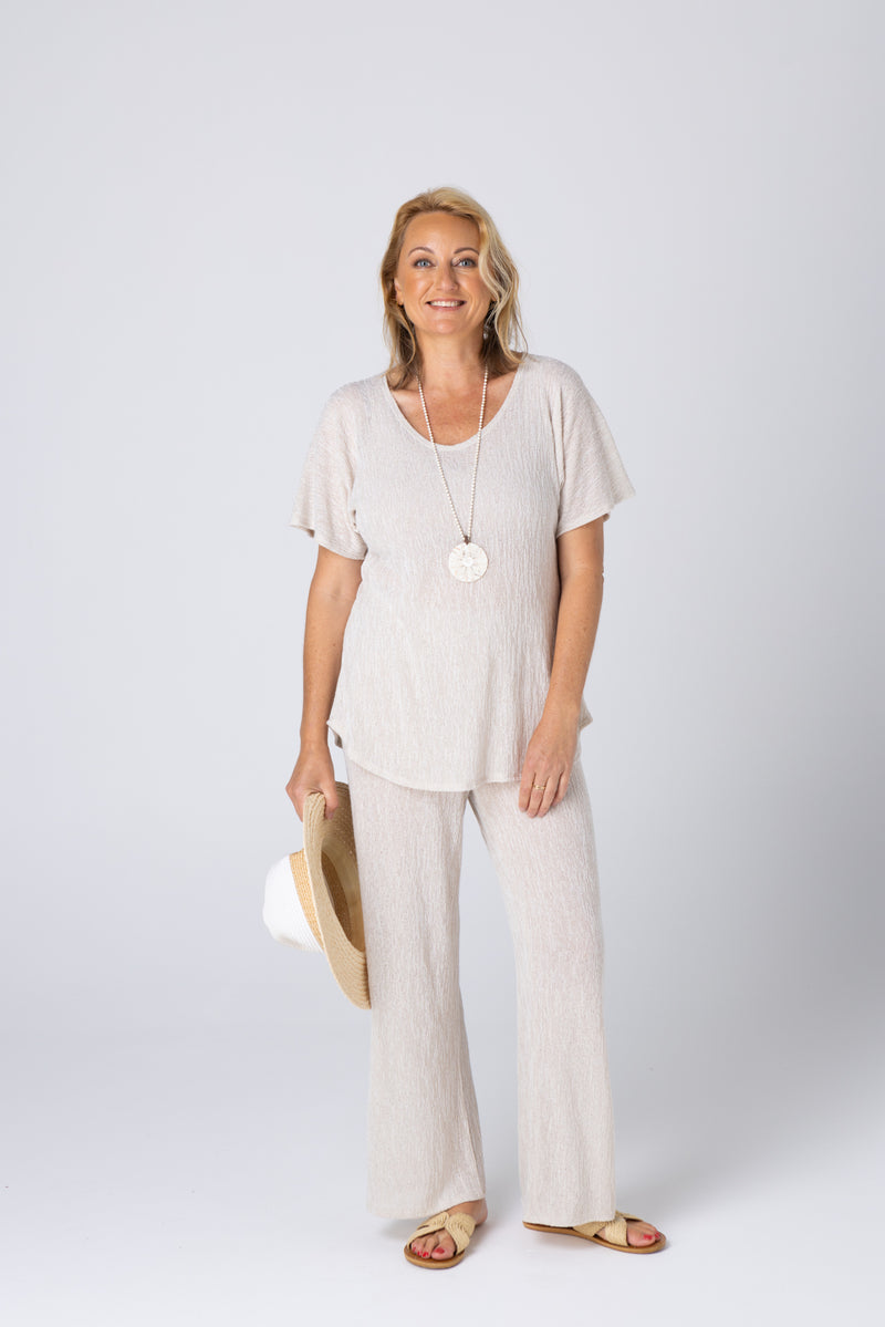 Sand Haven Poly/Rayon Knit Palazzo Pants