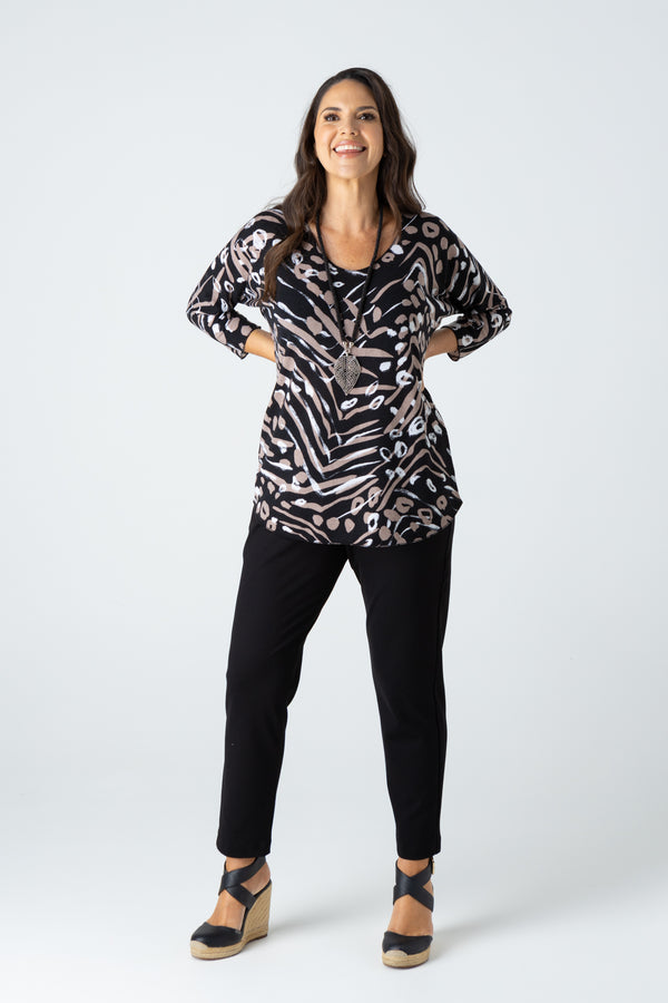 Saturn Print Jersey 3/4 Sleeve Top
