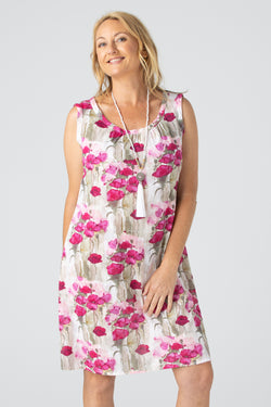 Tokyo Print Jacquard Cotton Sleeveless Dress
