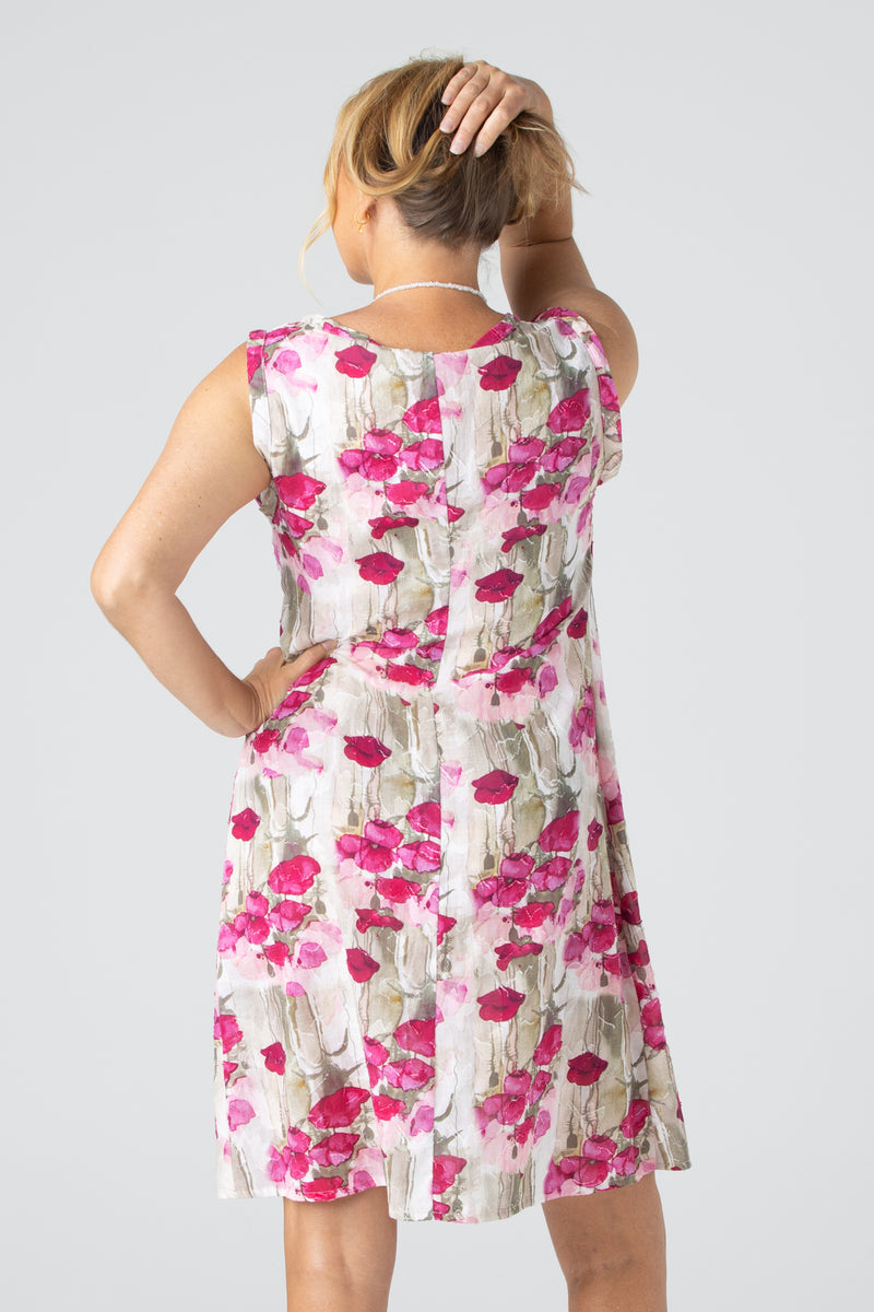 Tokyo Print Jacquard Cotton Sleeveless Dress